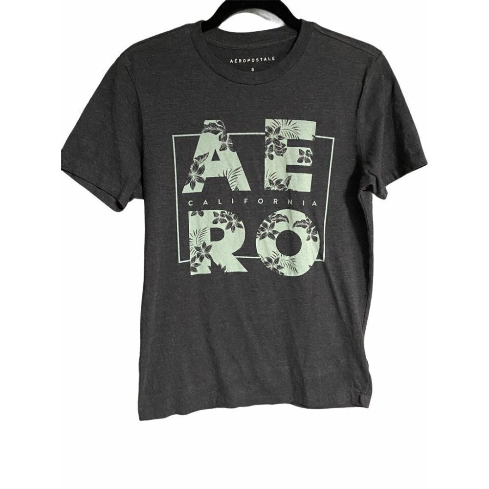 Aeropostale Tropical Logo Print T-Shirt Small